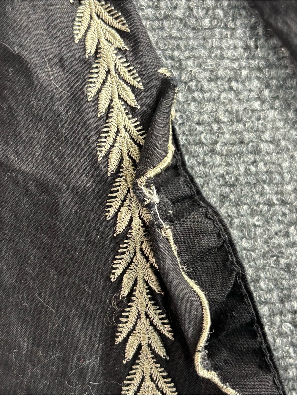 Mushtaq Sons Pakistani Kurti Tunic Womens Small Black Embroidered Sequin - Picture 3 of 8